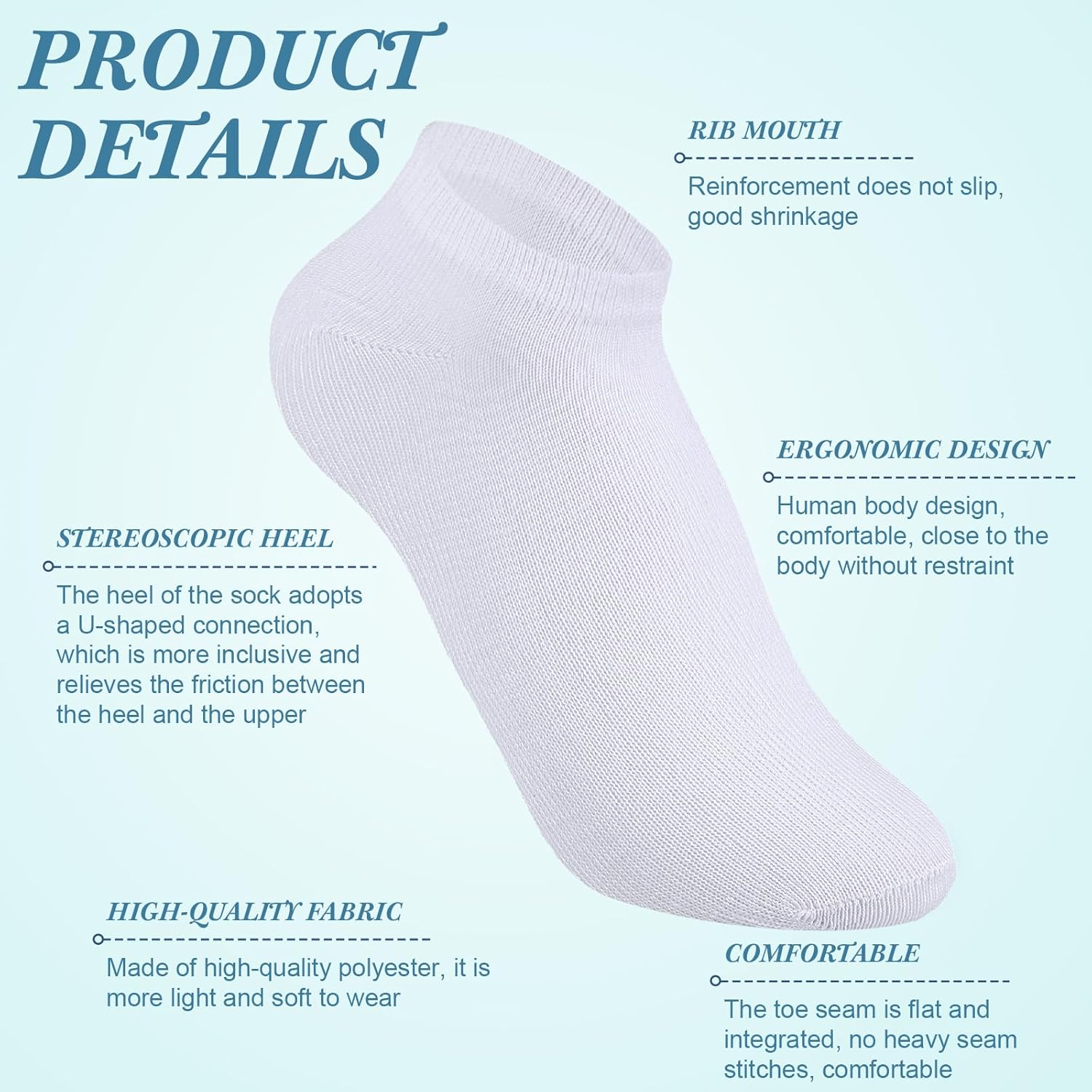 Tarpop 200 Pairs Low Cut Ankle Socks Bulk for Women Men Thin Breathable Casual Socks Pack for Unisex Homeless Charity Event - Image 4