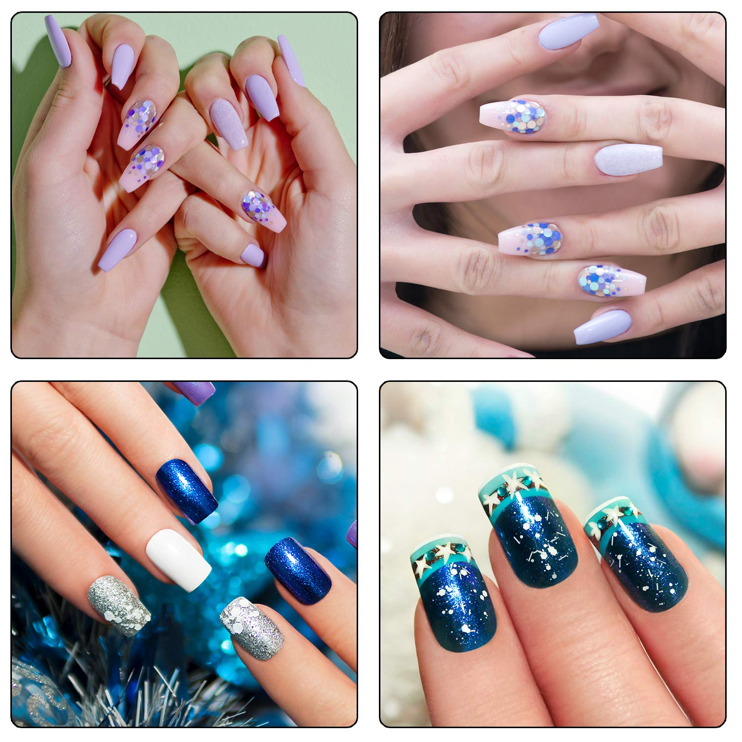 Amazon.com: Duufin 10 Boxes Nail Sequins Colorful Nail Art Glitter Confetti  Holographic Shining Nail Flakes 3D Laser Thin Star Heart Glitter Sequin for Nail  Art Decoration with 1 Pc Tweezers and a