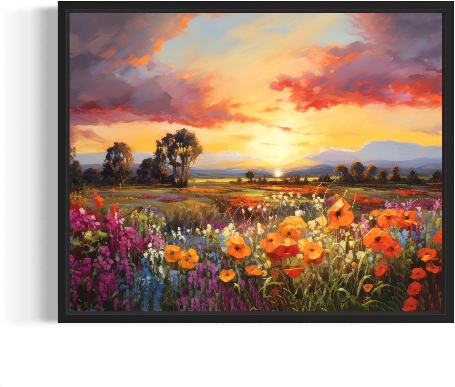 Farm Garden Poster Art Print, Wall Hanging Painting Decor Artwork 3 for Bedroom Bathroom Living Room Decoration (Farm Garden, 11x14 inches + (Black Frame))