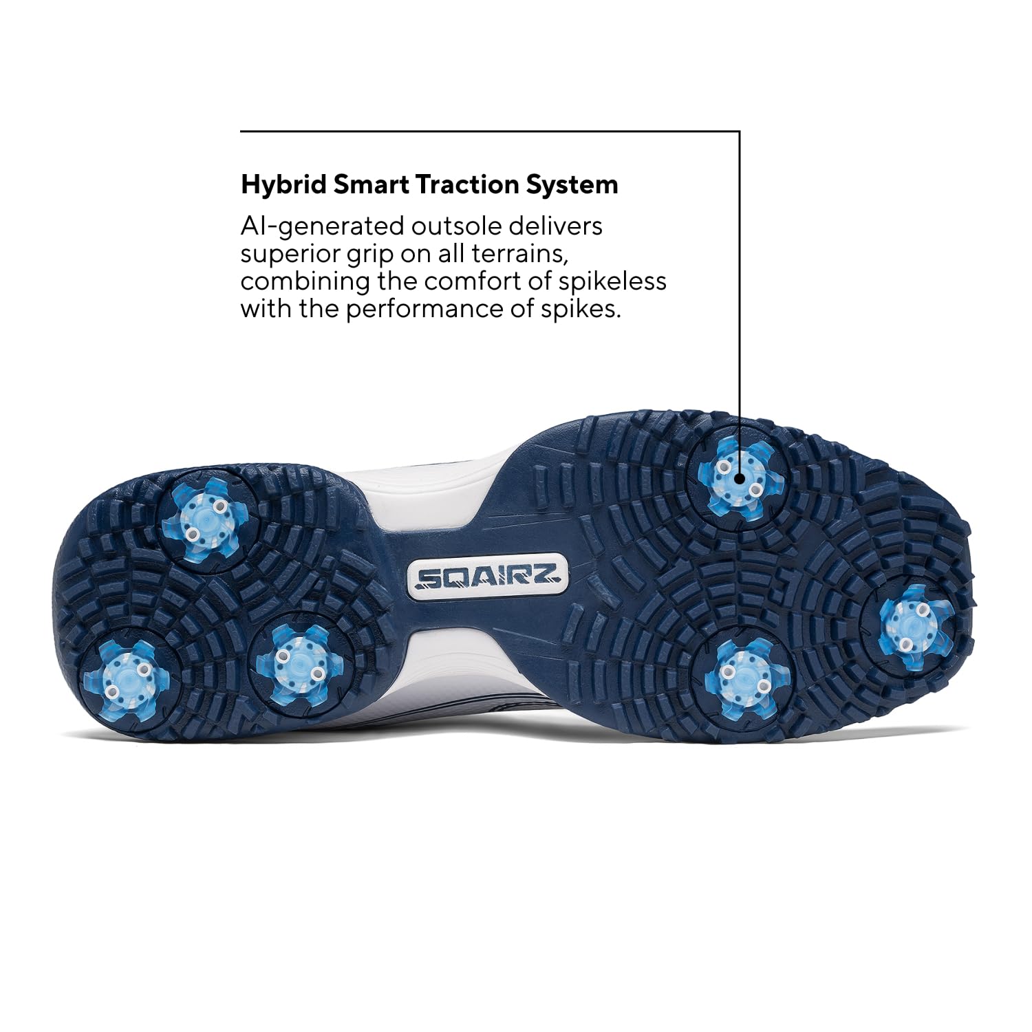 SQAIRZ Speed Mesh Herren-Golfschuhe, entworfen für Balance und Leistung, austauschbare Spikes, atmungsaktiv