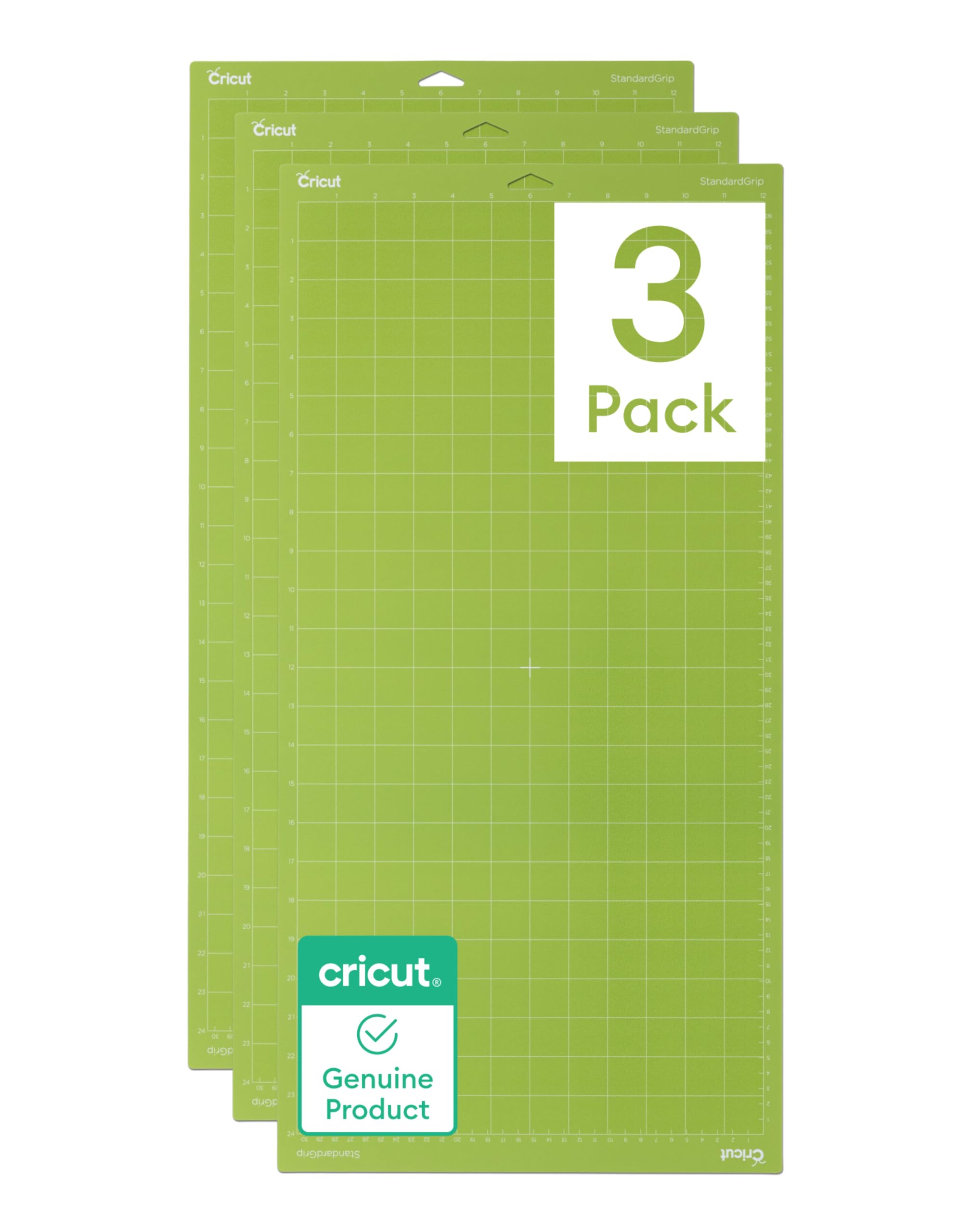 Cricut StandardGrip Machine Mats 12in x 24in, Green (3 Count)