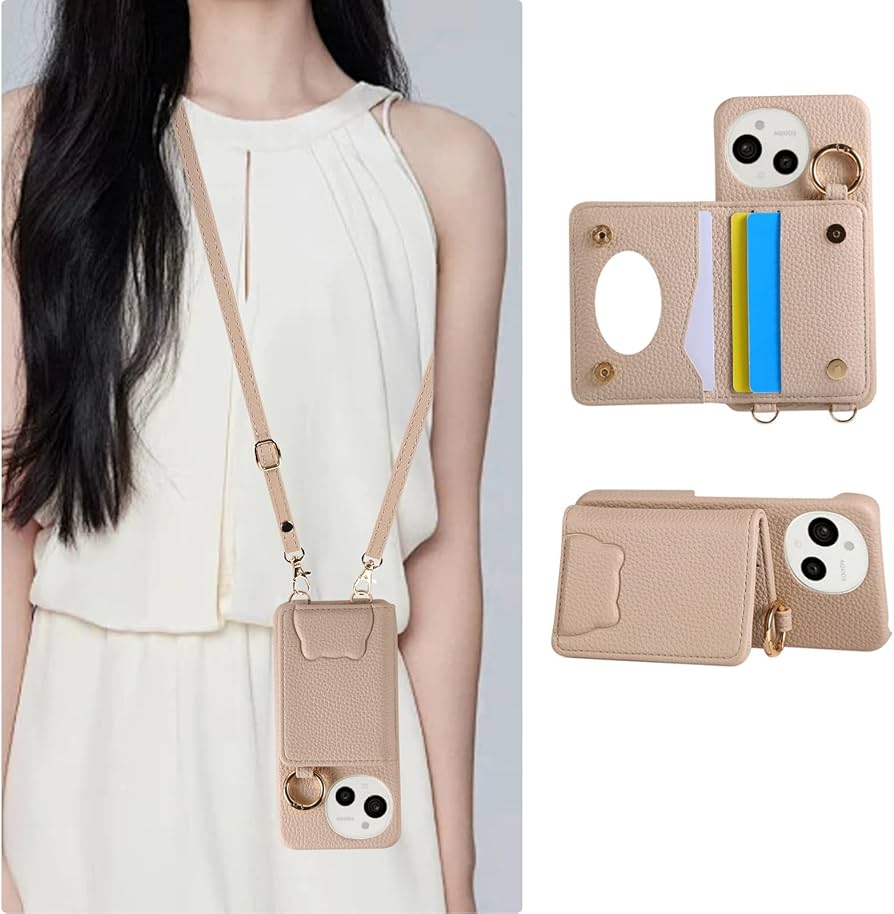 Amazon.co.jp: aquos r9 pro ケース ショルダー かわいい ミラー 鏡