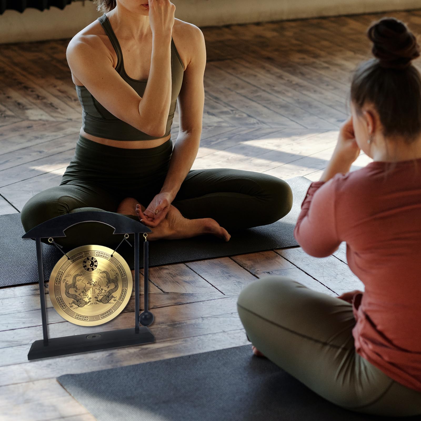 Zen Art - Gong de latón Feng Shui para decoración de escritorio en casa, oficina, práctica de meditación, W fengshuisale pulsera de cuerda roja H1302
