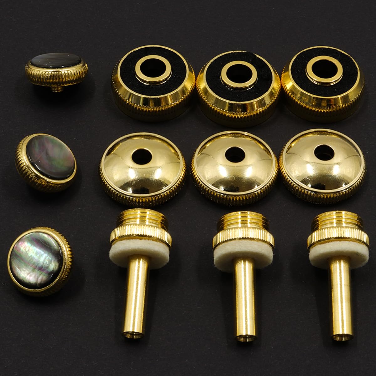 ULTECHNOVO Trompetenknöpfe aus Metall in Gold Rostbeständig und Leicht zu Verstauen Trompeten Reparaturset für Musiker und Zubehör