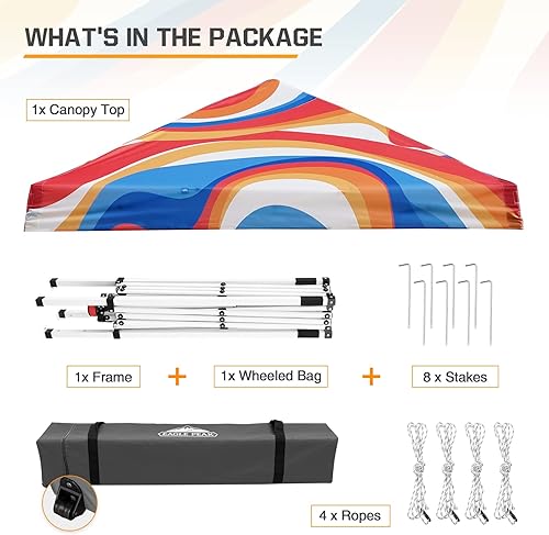 Vista 230 de EAGLE PEAK Tienda de campaña desplegable de pierna inclinada de 8 x 8 pulgadas, fácil instalación para una persona, toldo de playa al aire libre