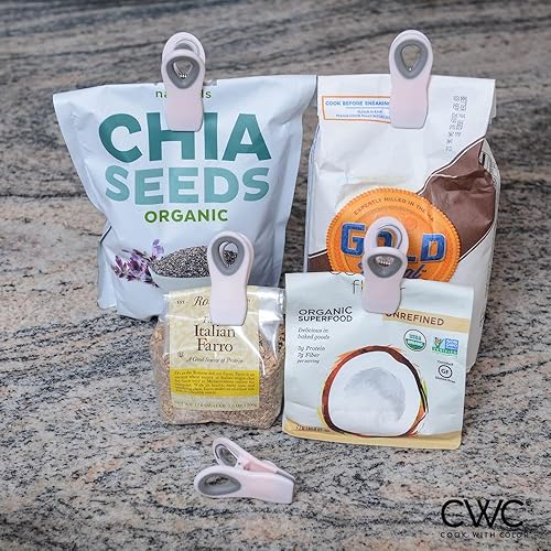 Miniatura 154 de COOK WITH COLOR Clips para bolsas con imán, clips para alimentos, clips para chips, clips para bolsas para almacenamiento de alimentos con agarre