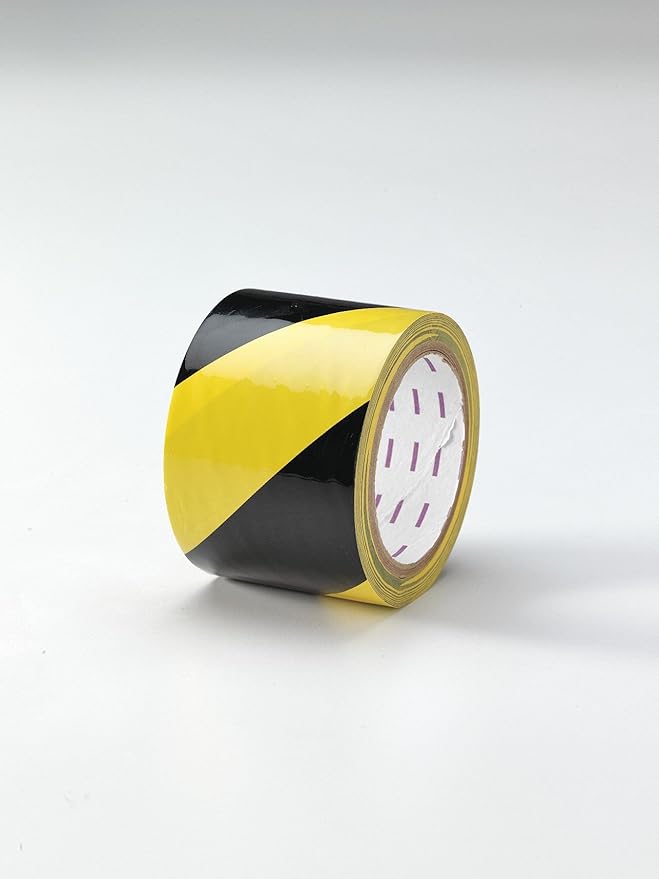 Safety Warning Tape, Striped, Continuous Roll, 3" Width, 1