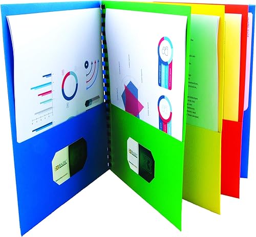 Vista 2 de BAZIC Products Carpeta de 8 bolsillos con encuadernación de alambre de doble bucle, carpetas de papel tamaño carta para organizador de documentos