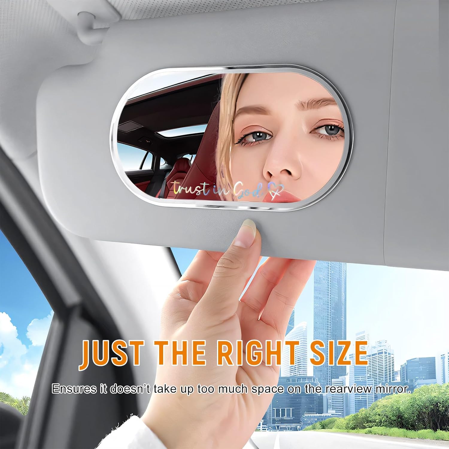 4 PCS Car Stickers, Waterproof Trust in God Auto Rearview Mirror Vinyl Decal, Self-Adhesive Christian Vehicle Window Decor Affirmation Reminder Sticker, Car Accessories (Colorful) image 4