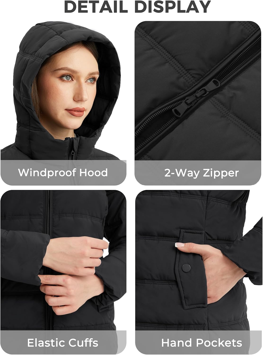 wantdo Women's Winter Puffer Coat Lightweight Warm Jacket with Hood - Image 7