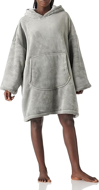 Amazon BrandHikaro Oversized Blanket Hoodie, Extra Thick & Warm Sherpa Fleece Wearable Blanket Hoodie with Pocket for Girl Women Gift for Winter