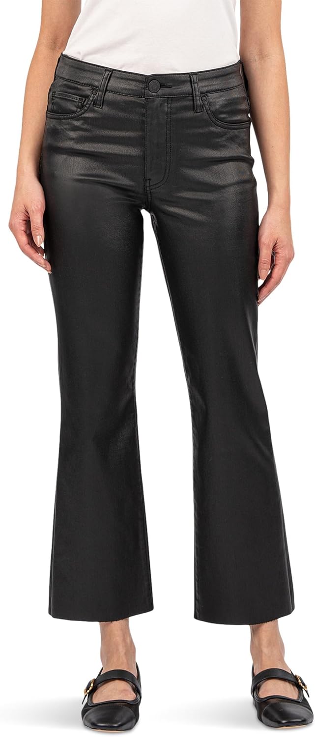 KUT from the Kloth Kelsey High Rise Ankle Flare with Raw Hem