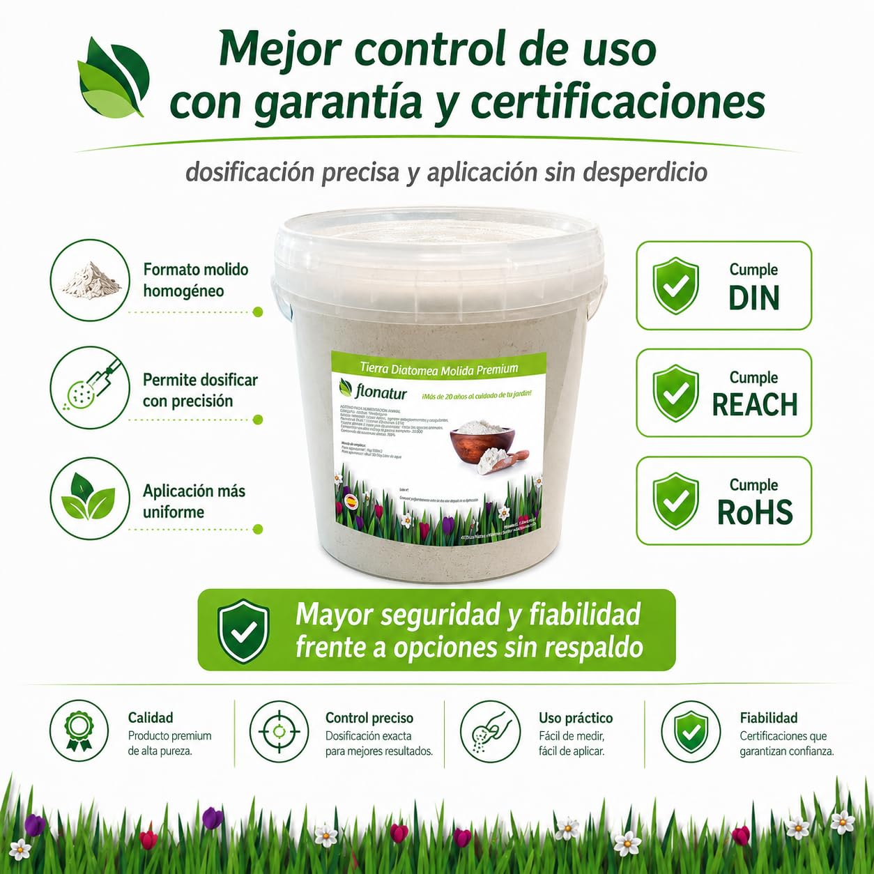 Tierra diatomea molida natural 5kg, múltiples usos, tratamiento eficaz contra insectos por deshidratación y fertilizante natural, control de plagas