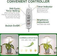 Vista 34 de LORDEM Grow Light, LED Plant Light for Indoor Plants Growing, Full Spectrum Desk Growth Lamp with Automatic Timer for 4H/8H/12H, 4 Dimmable Levels