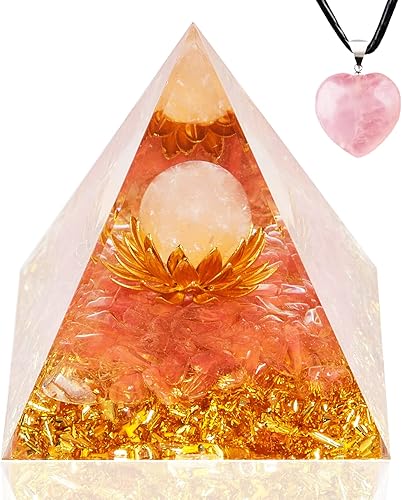 Miniatura 31 de Pirámide de orgón, pirámide de cristal de orgonita de obsidiana metafísica con flor de vida, generador de energía positiva de cristal curativo