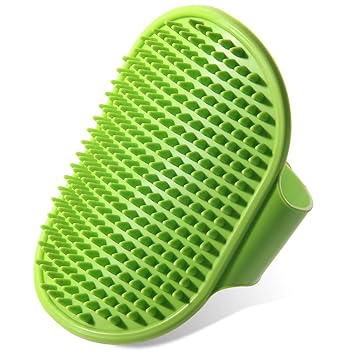 Premium New Grooming Pet Shampoo Bath Brush, Best Pet Bathing & Soothing Massage Rubber Comb with Adjustable Ring Handle for Medium & Large Dogs, Cats, Rabbits, Horses- Remove More Dirt & Loose Hair.