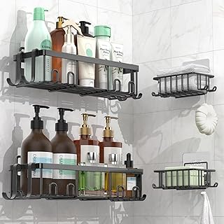 Nadfaessis Shower Caddy,4-Pack Adhesive Showe...,