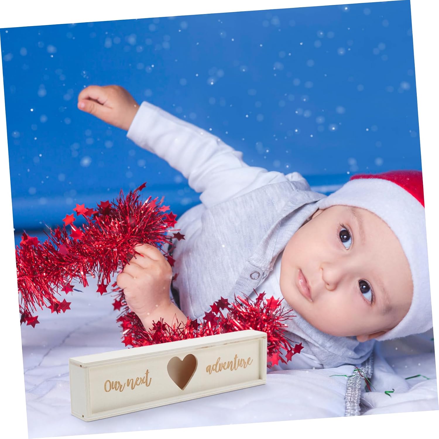VILLFUL Elegant Wooden Pregnancy Test Holder Sturdy Box for Baby Shower Announcement Memory Keepsake Container