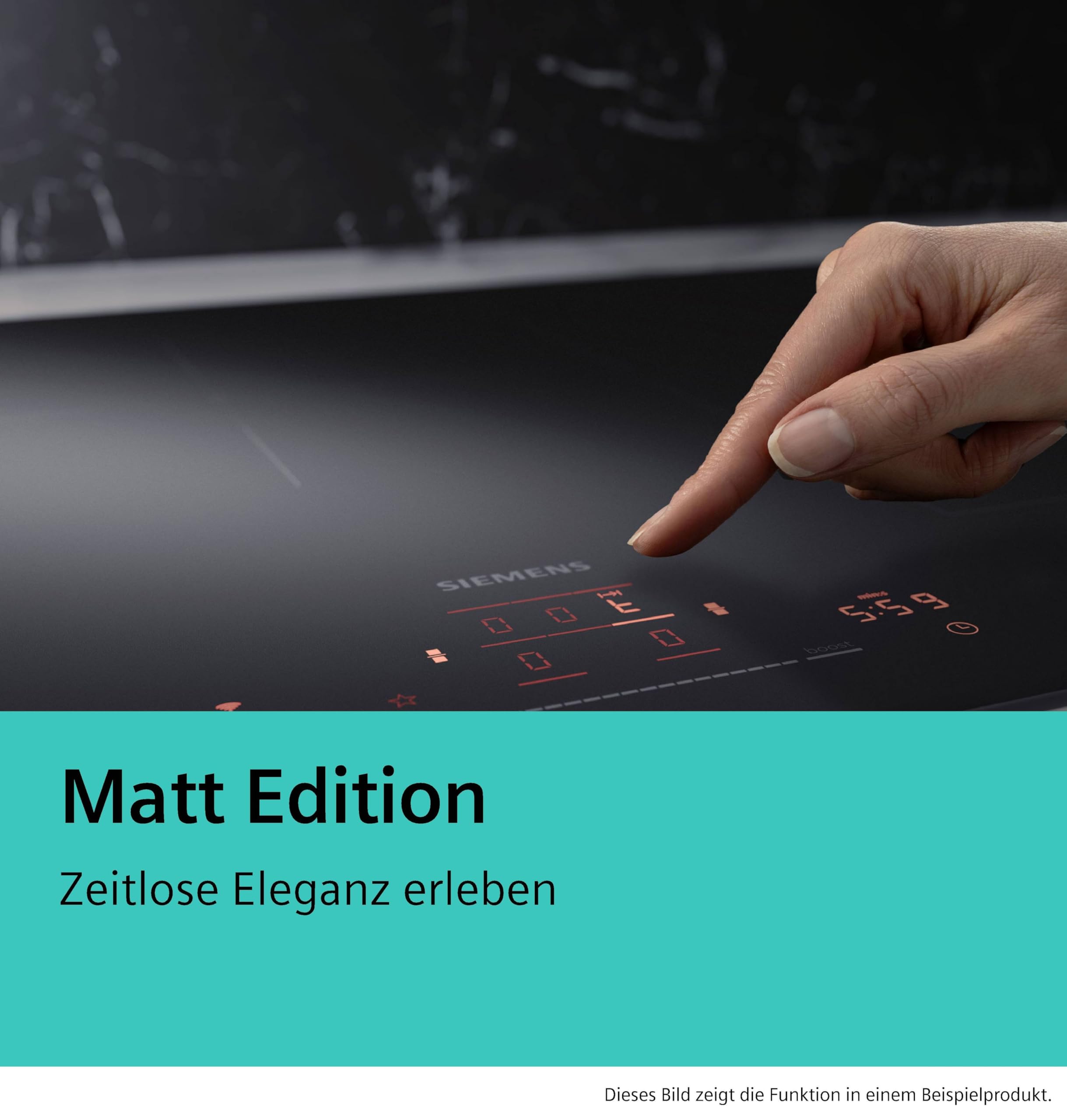 Siemens iQ500 Smartes Induktionskochfeld 60 cm Mattschwarz ED61AHSC1E | Matt Edition, Kombi-Induktion, Home Connect, Bratsensor Pro, Favoriten-Taste, Kindersicherung, Restwärmeanzeige, Glaskeramik