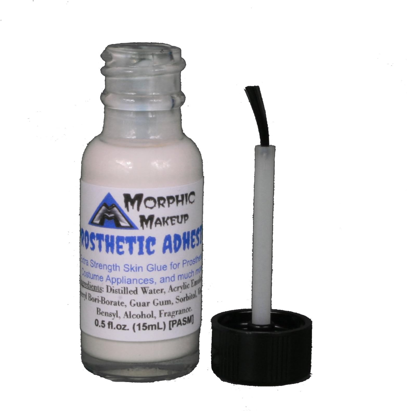 Prosthetic Adhesive 1/2 oz (15mL) Skin Safe Latex Glue for attaching costume appliances or prosthetics to your skin by Morphic Professional Makeup