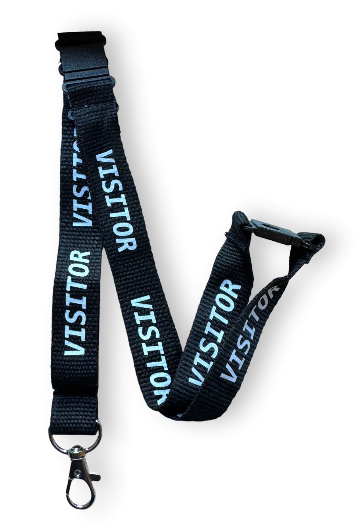 PAC Supplies Global 20mm Visitor Lanyard WIth 3 Point (Triple) Safety Breakaway (5, Black) — image 1