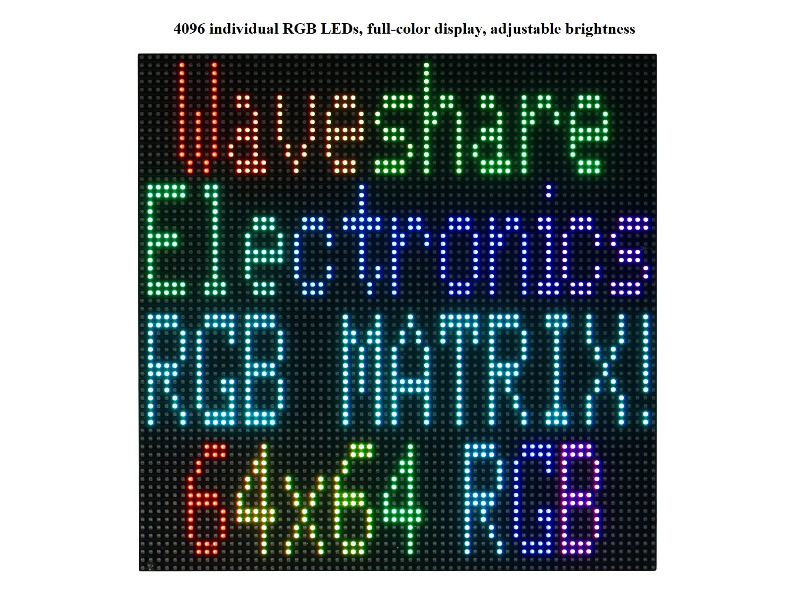 Waveshare RGB Full-Color LED Matrix Panel Display 64×64 Pixels 3mm Pitch LED Screen for Raspberry Pi, Arduino,4096 Individual RGB LEDs