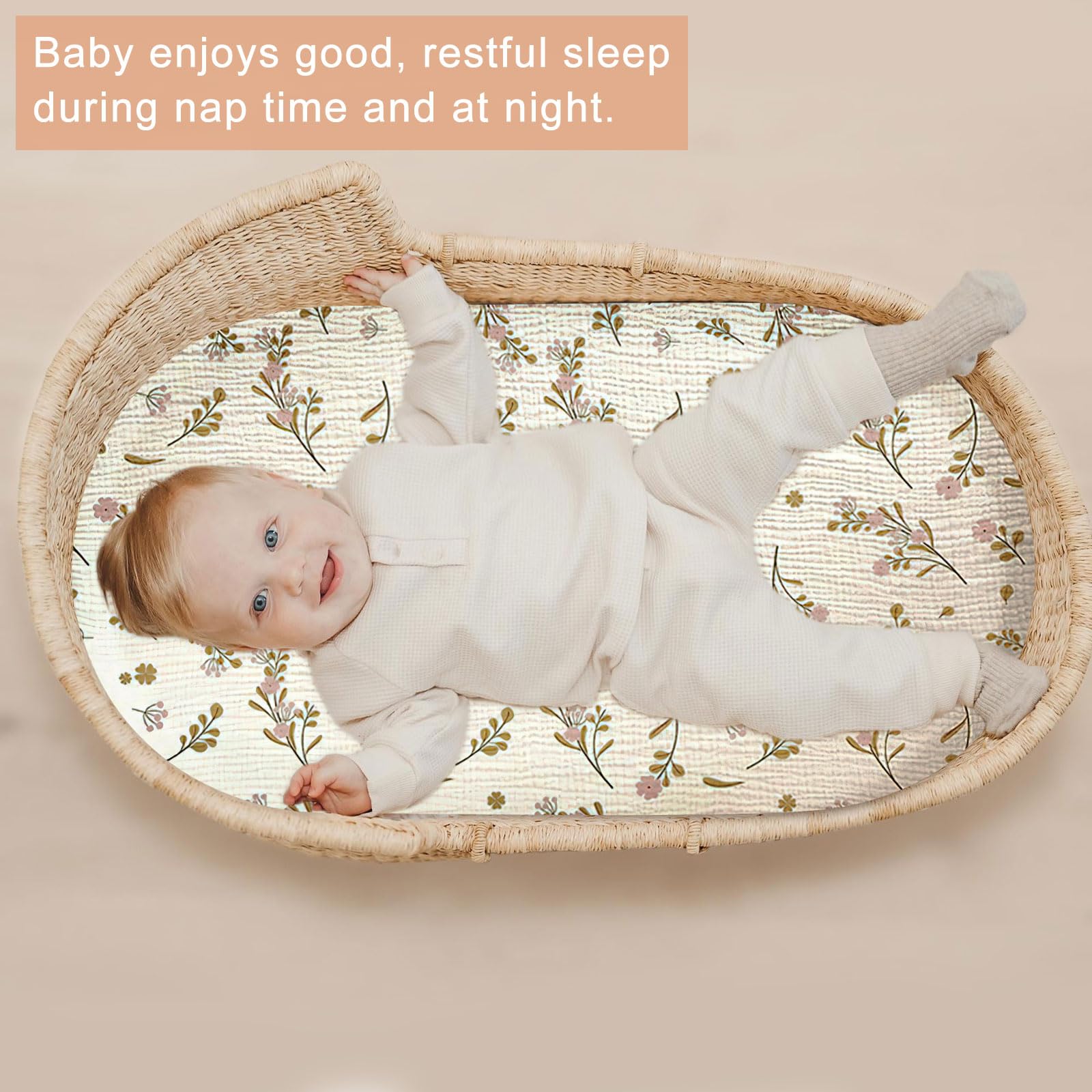 Lenzuola Con Angoli Elasticizzati Per Passeggino - 2 Pezzi 70x35 Cm In Cotone Muslino