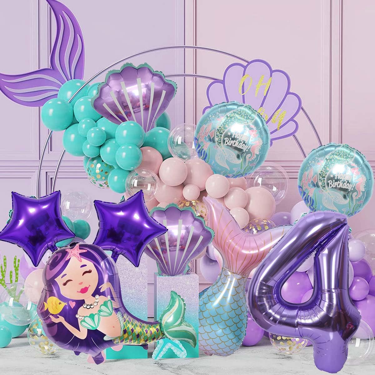 Zeemeermin ballon - 3 jaar - 33 Stuks - Mermaid - De kleine zeemeermin / The little