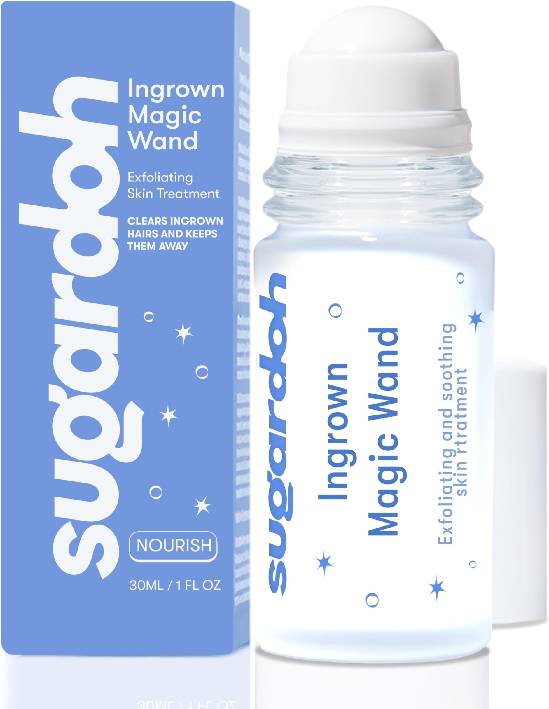 Sugardoh Ingrown Magic Wand - After Wax Serum for Women - Skin Care with Glycolic Acid for Ingrown Hair, Razor Burn & Dark Spots - Exfoliating Treatment for Silky-Smooth Skin