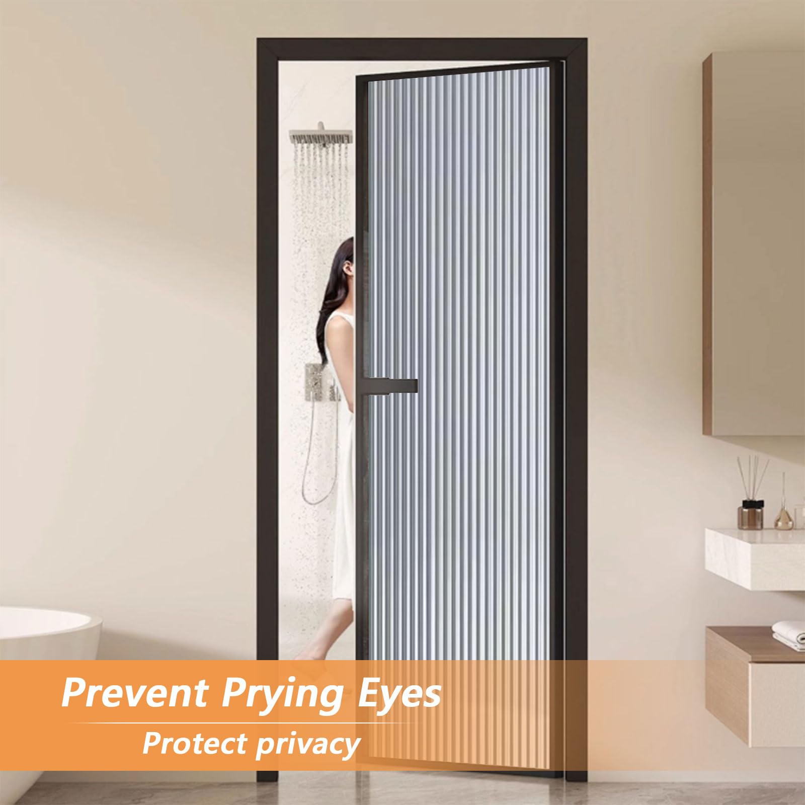 Pellicola Privacy Finestre 100 x 270 cm Statica e Senza Colla, Protezione Termica Pellicola Termica Satinata per Finestre per Ufficio Bagno da Letto, Chang Hong 2