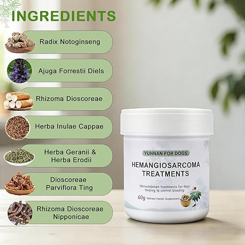 Miniatura 4 de Polvo natural de Yunnan Sanqi para hemangiosarcoma, hemoabdomen, efusión pericárdica, sangrado por cáncer, hematomas severos, sangrado relacionado