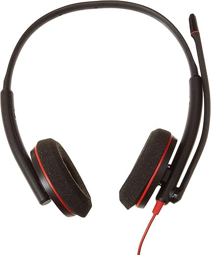Plantronics Poly – Blackwire 3220 Wired Headphones On Ear Headphones with Mic (Black)