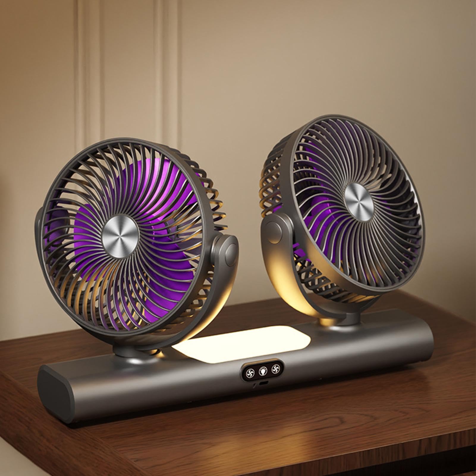 Ventilatore Per Dormitorio Ricaricabile Rotazione Multi-Angolo 3 Velocità | ventilatore per tavolino per camera da casa campeggio tenda soffitto studio esterno lettura