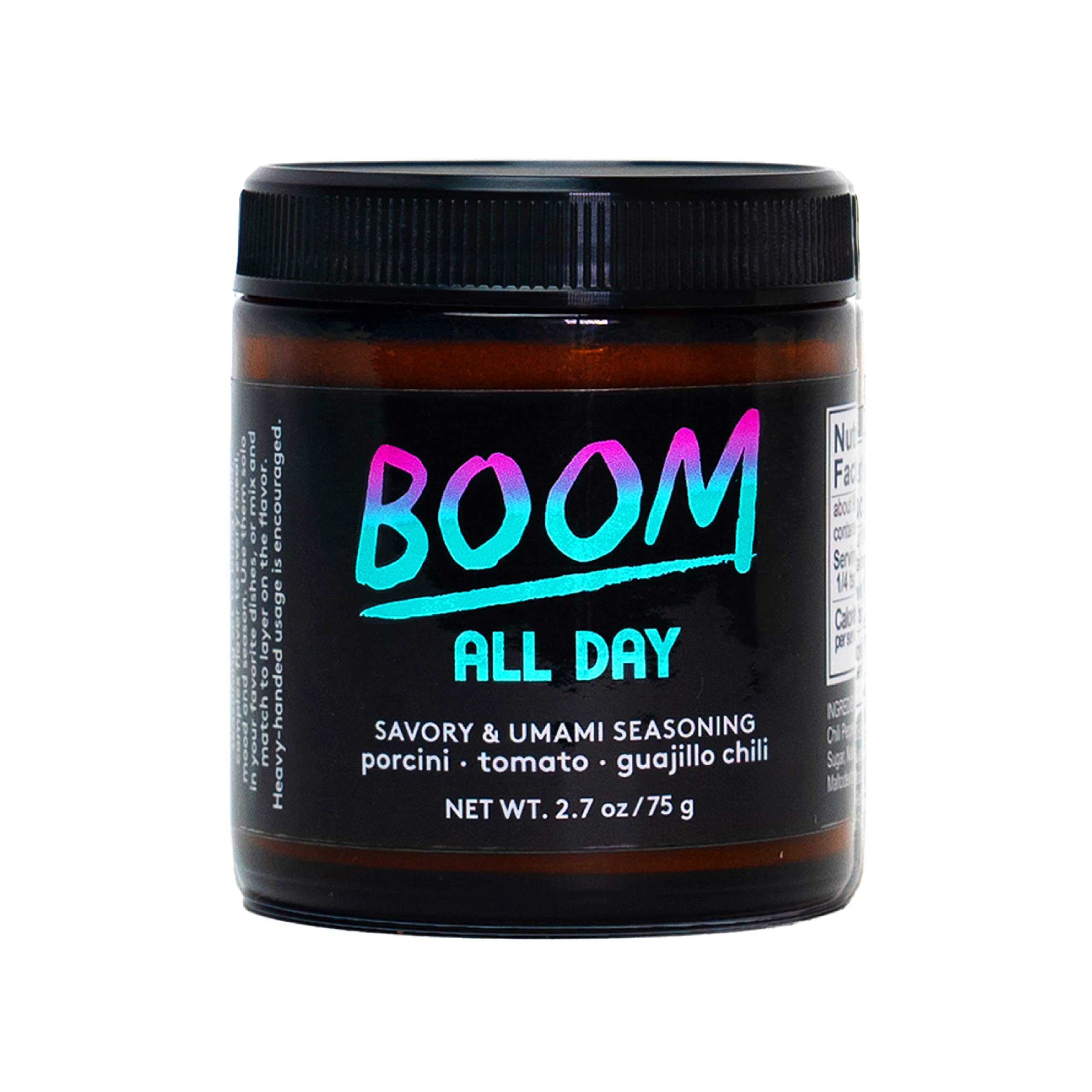 All Day Seasoning Boom | Savory and Umami Seasoning Blend | All Purpose Umami Spice Mix for Sauces, Soups and Hearty Meals | Low Sodium | 2.9 oz