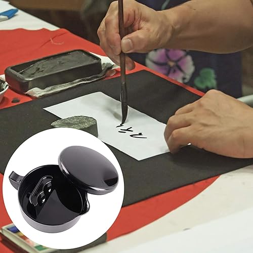 Miniatura 4 de EXCEART Plato de tinta de piedra de tinta, cepillo de tinta de caligrafía, cuenco de lavado, bandeja de tinta, accesorio de caligrafía china,