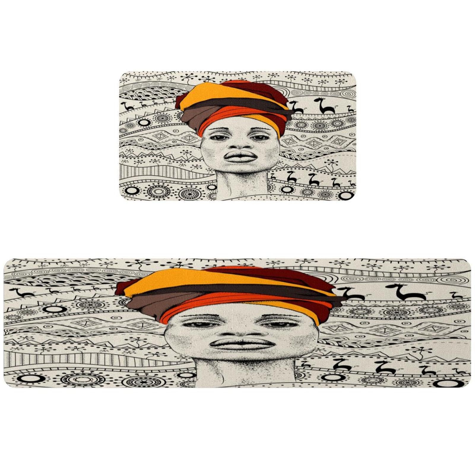 Tapete de cocina absorbente y antideslizante VAPOKF con estampado de turbante tribal