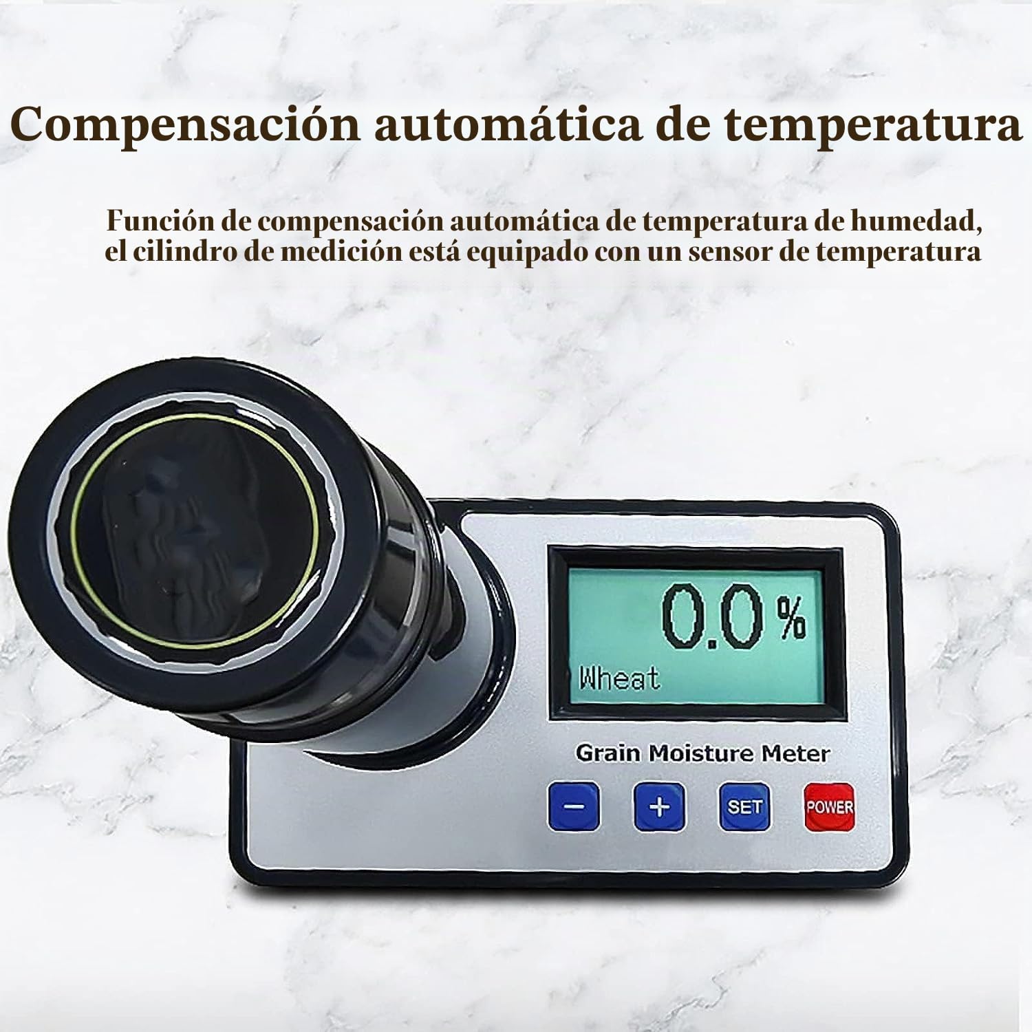 Medidor de Humedad de Cereales, probador Digital de Humedad de Grano, compensación automática de Temperatura, for 14 Granos Trigo maíz café Cacao Grano Prueba de Humedad