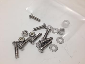 TOTAL MARINE 8 PC Set Stainless Steel Nuts Screws WASHERS for Kayaks Canoes Hardware