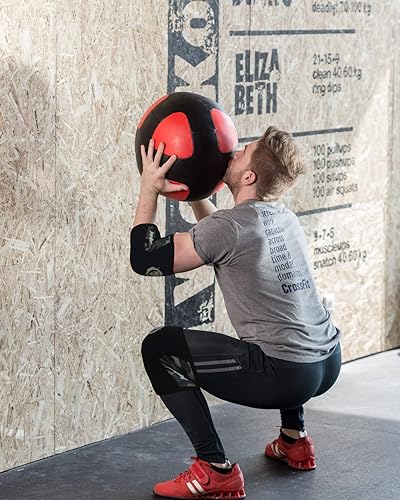 Miniatura 19 de Jupiter Rodilleras (1 par), rodilleras de compresión de 0.27 pulgadas para sentadillas, levantamiento de pesas, levantamiento de potencia, Gris