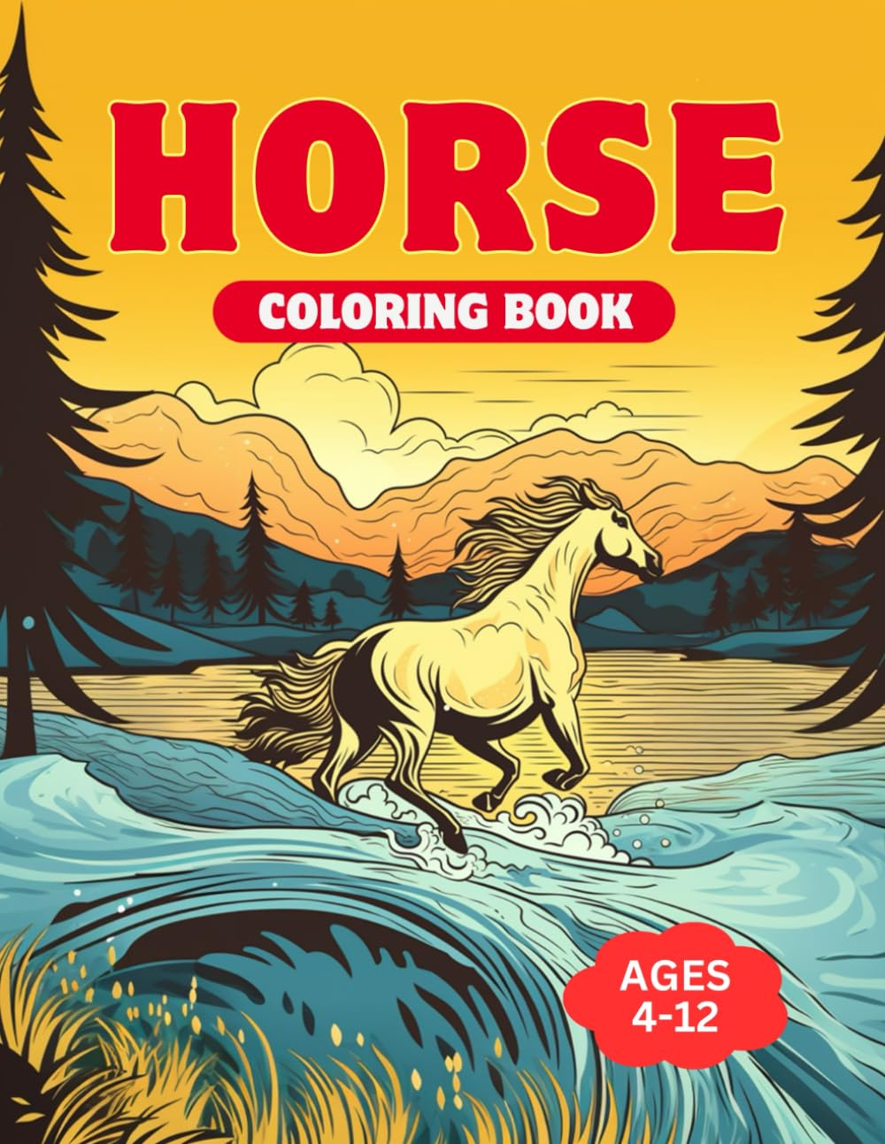 Horse Coloring Book: Wonderful World of Ponies & Horses for Girls and Boys