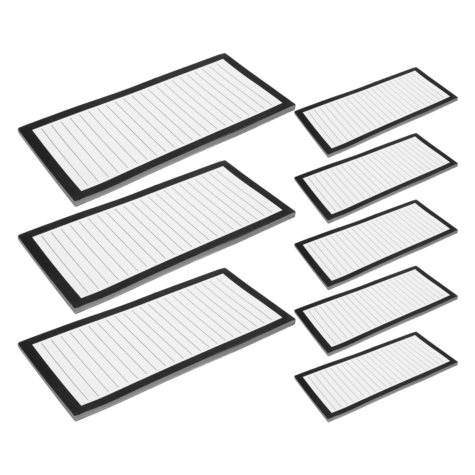 8 Szt. Magnetyczny Notatnik Lodówkę Szt z Liniowanymi Kartkami Arkuszy Planowanie Listy Zakupów Czarny Design Praktyczny Organizer i Prezent Do Domu i Biura