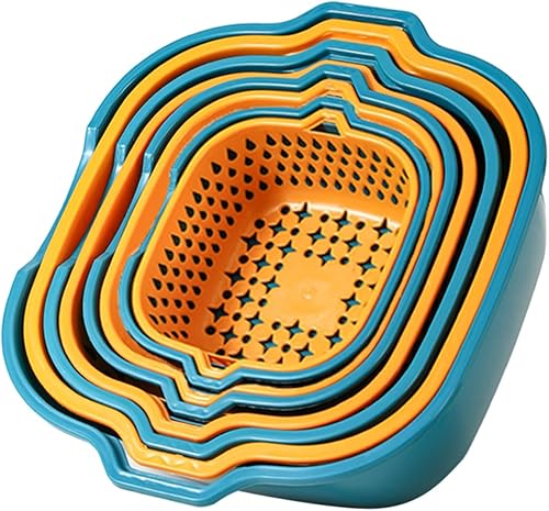 TIDTALEO 1 juego de cesta de drenaje para verduras, cesta de plástico para lavar frutas, cestas de lavandería de plástico, cuenco limpiador de