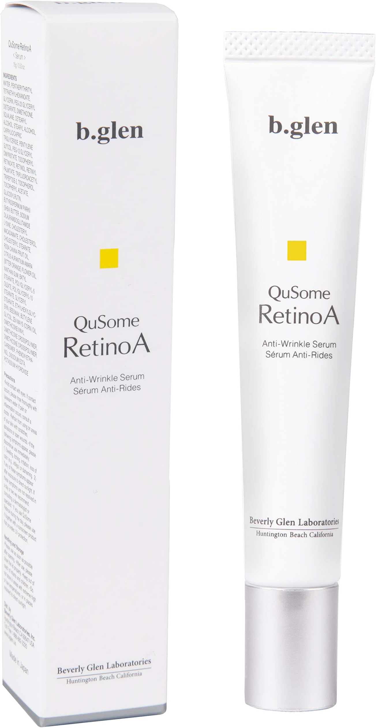 b.glen QuSome RetinoA | Retinol (Vitamin A) | Retinoic Acid Tocopheryl (Vitamins A & E) | Squalane | Organic Shea Butter | Repair Wrinkles | Firms Skin | (15g/0.53oz.)