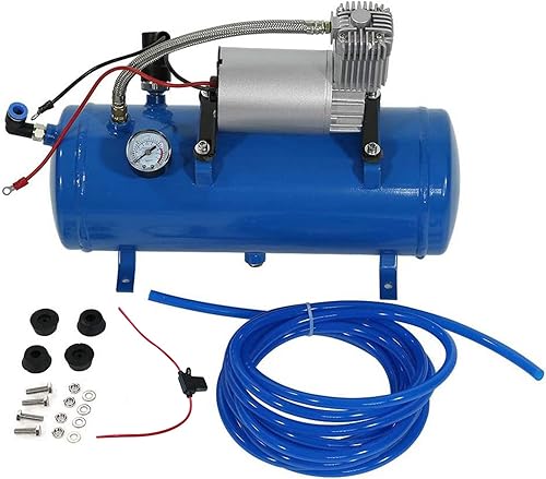Compresor de aire de 150 PSI 12V con tanque de 6L - Bomba de inflado de neumáticos portátil para neumáticos de camión, RV y remolque