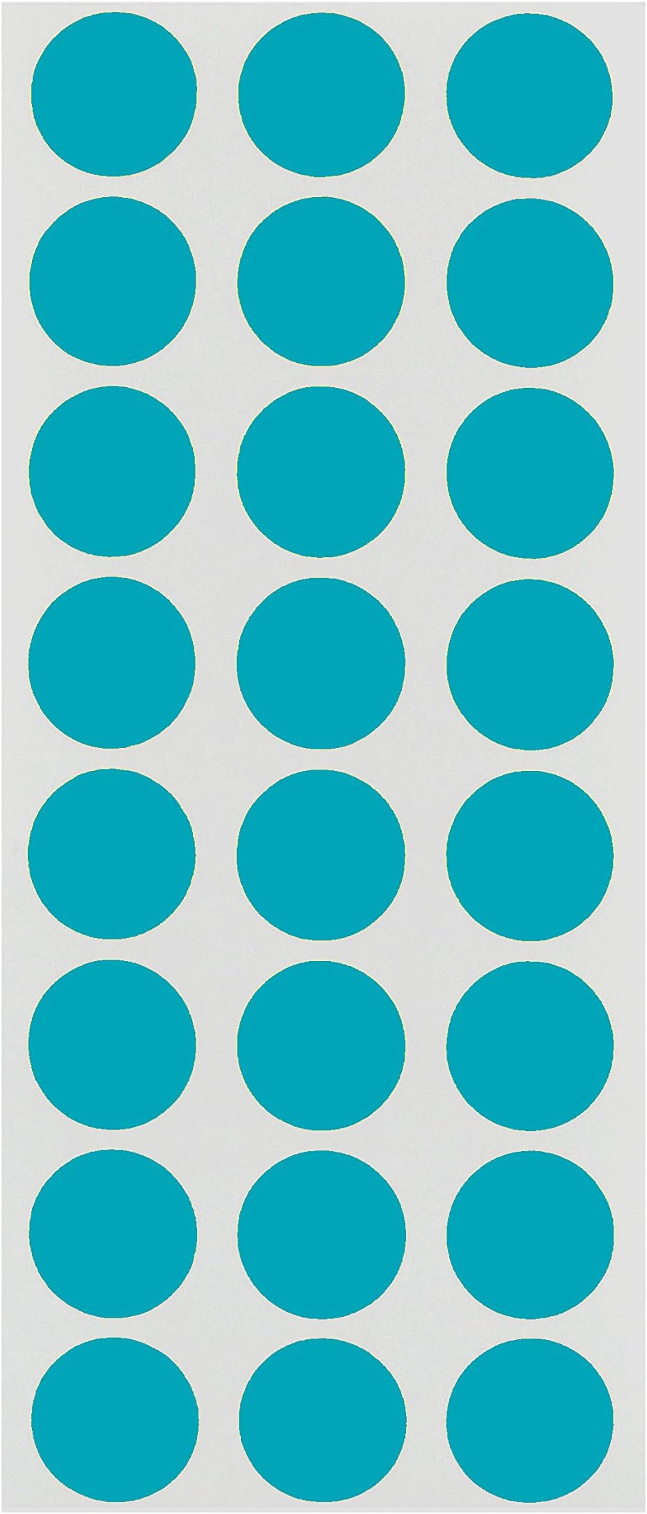 ChromaLabel 0.50 Inch Round Label Removable Color Code Dot Stickers, 1200 Pack, Teal
