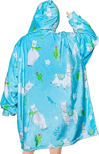 Miniatura 2 de Manta con capucha para adultos, sudadera de franela de gran tamaño para mujeres y hombres, cálida y acogedora manta con capucha, Alpaca