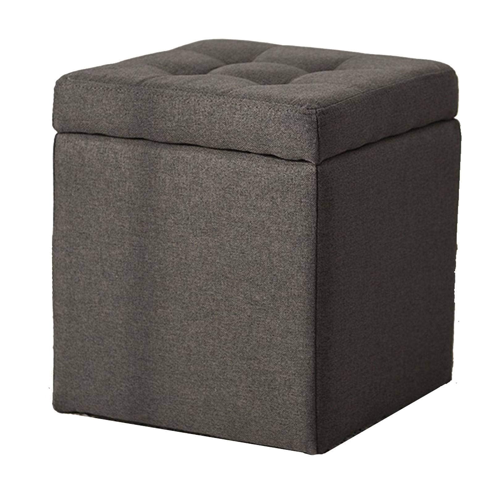 Pouf de rangement contre le désordre du salon tabouret en lin