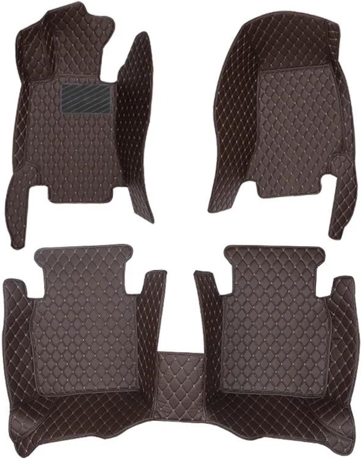 Waterproof foot pads Full Coverage Car Floor Mat Accessories Carpet Mats Waterproof Mats For Toyota For Prado 150 2014-2020(Coffee,Rhd)