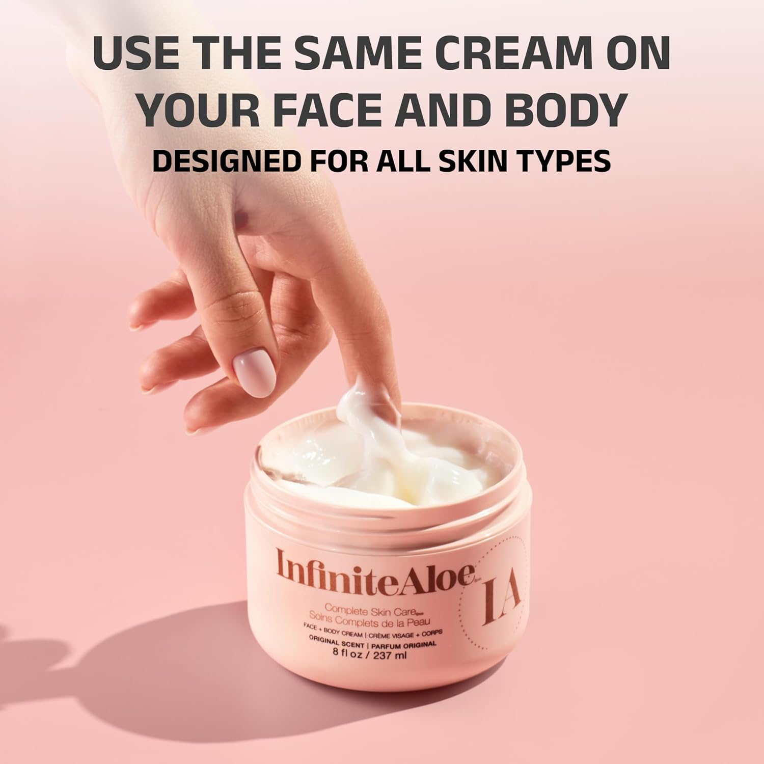 InfiniteAloe Complete Skin Care, Aloe Vera Powered Face and Body Cream for All Skin Types, Dry Skin Everyday Hero, Original Scent - Small Jar 2 oz - Image 5