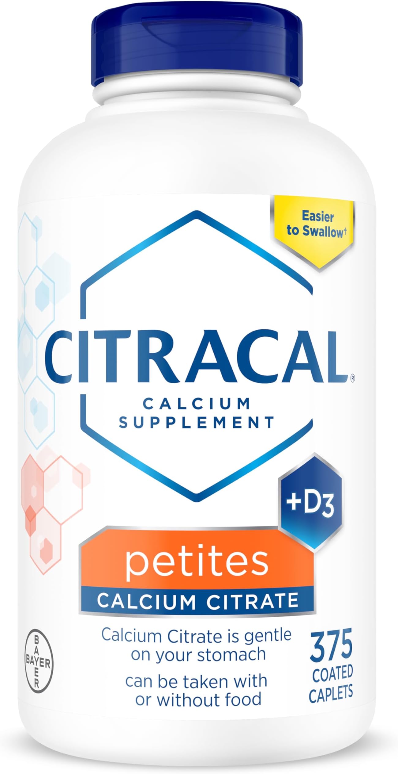 CITRACAL Petites, Highly Soluble, Easily Digested, 400 mg Calcium Citrate with 500 IU Vitamin D3, Bone Health Supplement for Adults, Relatively Small Easy-to-Swallow Caplets, 375 Count